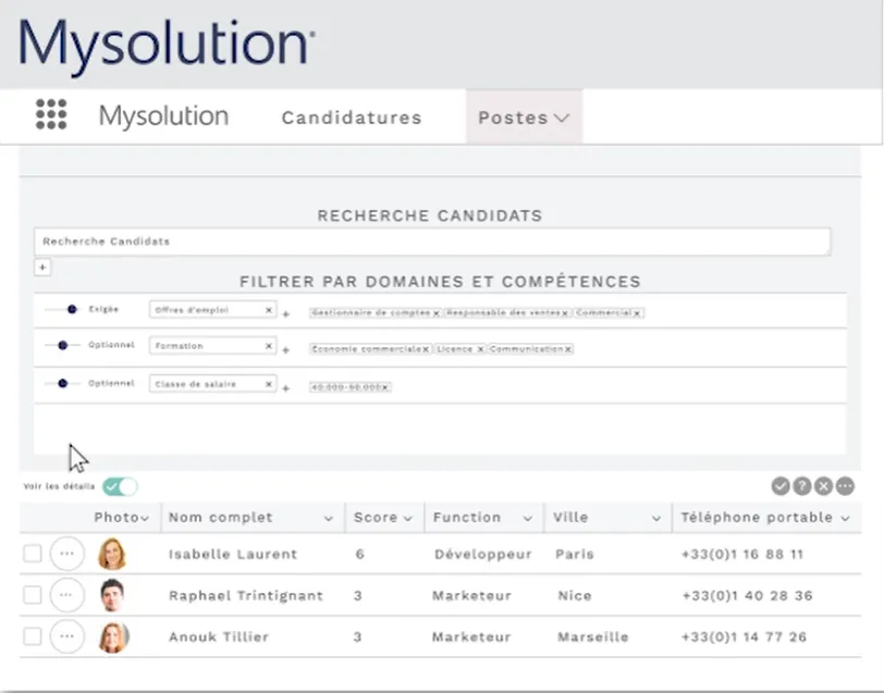 Fill in the candidate profile